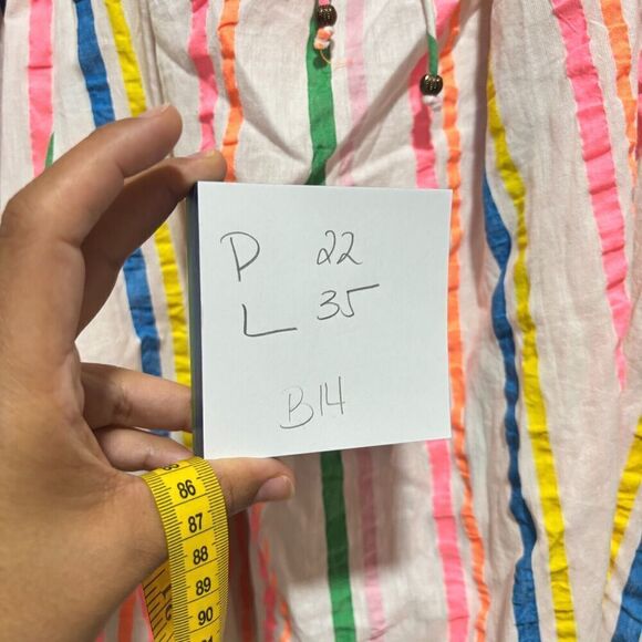 Gold & Silver Womens Jurkje Shany Dress One Size Multicolor Striped 3/4 Sleeve - Picture 10 of 10